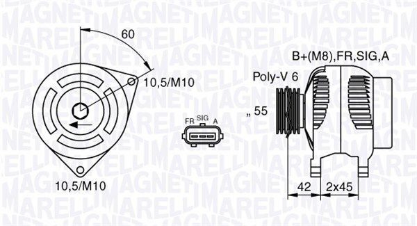 Alternador MAGNETI MARELLI 063377416010